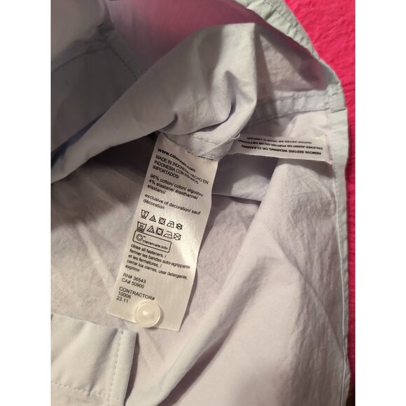 Calvin Klein Blue Classic Fit Button Up Shirt Women's L Long Sleeve - Picture 5 of 7